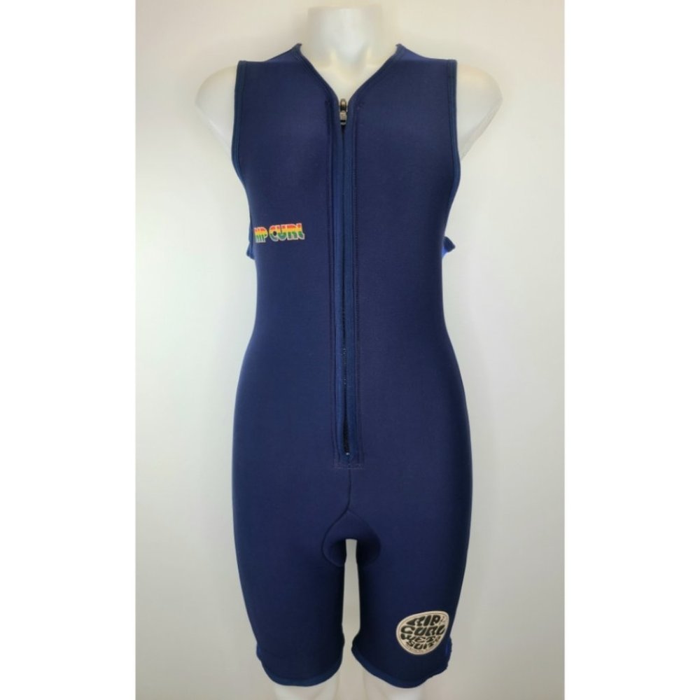 Vintage Rip Curl Wet Suit Torquay Australia Sleeveless Shorts Navy Blue XS Small